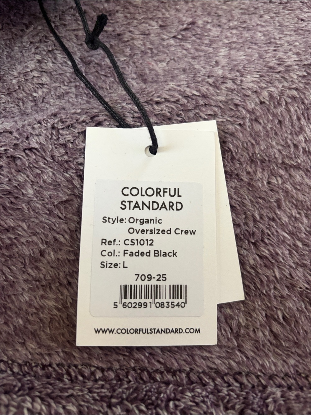 COLORFUL STANDARD ORGANIC OVERSIZED CREW, size large